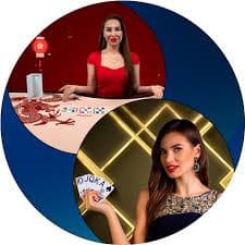 Live casino dealer presenting cards on widus hotel platform for Philippines players